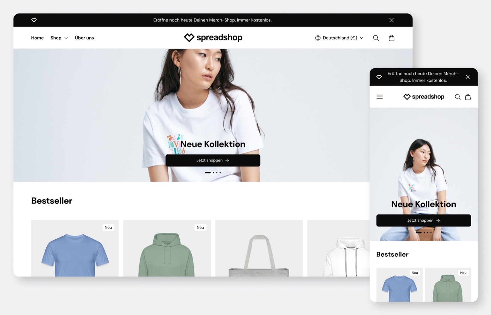 Beispielshop auf Desktop und Smartphone